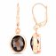 Ohrhänger 925 Silber rot vergoldet Glanz  Rauchquarz dunkelbraun - 4
