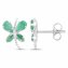 Ohrringe Silber 925 rhodiniert Schmetterling-Motiv mit echtem Smaragd - 4