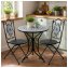 Bistro Sitzgruppe Metall schwarz Tisch mit 2 Stühlen Balkon Set mit Motiv - 4