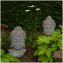 Buddhakopf Figur aus Zement in Grau matt Asiatische Dekoration für Innen und Außen - 4