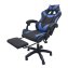 Ergonomischer Gaming Stuhl mit Fußstütze Racing-Design Schwarz-Blau - 4