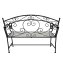 Gartenbank Celia Petunien Metallbank schwarz mit Motiv Sitzfläche 109 cm - 4