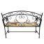 Gartenbank Celia Hahn Metallbank schwarz mit Motiv Sitzfläche 109 cm - 4