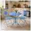 Bistro Sitzgruppe Metall weiß Tisch mit 2 Stühlen Balkon Set Gartenmöbel - 4