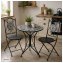 Bistro Sitzgruppe Metall schwarz Tisch mit 2 Stühlen Balkon Set mit Motiv Schiefer - 4