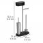 Stand WC-Garnitur mit Box Mod. Rivazza Schwarz, integrierter Toilettenpapierhalter, Ersatzrollenhalter - 4