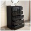 Sideboard Kenji 5 Schubladen Hochglanz Schwarz - 4