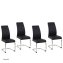 Esszimmerstuhl SallyC Kunstleder 4er-Set Schwarz - 4