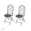 Bistroset aus Metall 3-teilig, detailreich verzier Klapptisch Ø 60 cm und 2 Klappstühle - 4