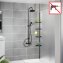 Duschecke Mod. Compact, schwarz, Aluminium, 26x78-275x19,5 cm, 4 Ablagen, 8 Haken, teleskopisch - 4