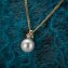 Halskette 585 Gold mit Brillant 0,03ct. + Perle weiß 6,5-7mm - 4