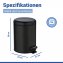 Kosmetik Treteimer Mod. Leman Schwarz 5L, mit herausnehmbarem Einsatz - 4