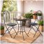 Bistro Sitzgruppe Ivo Metall Tisch mit 2 Stühlen Balkon Set Gartenmöbel - 4