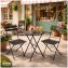 Gartentisch Basil Metall rund klappbar Schwarz - 4