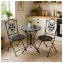 Gartenstuhl 2er-Set Metall Black and White - 4