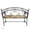 Gartenbank Celia Hahn Metallbank schwarz mit Motiv Sitzfläche 109 cm - 4