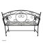 Gartenbank Celia Petunien Metallbank schwarz mit Motiv Sitzfläche 109 cm - 4