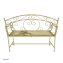 Gartenbank Schmetterling creme Metallbank mit Motiv Sitzfläche 109 cm - 4