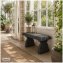 Gartenbank Daphne 100 cm aus Kunststein & recyceltem Polypropylen in Grau – Wetterfeste Sitzbank für Garten und Terrasse - 4