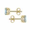 Ohrstecker 375 Gelbgold Blautopas - 4