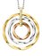 Anhänger mit Kette 925/- Sterling Silber rhodiniert/vergoldet  tricolor 3 Kreise - 4