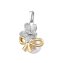 Anhänger mit Kette 925/- Sterling Silber zweifarbig Perle - 4
