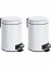 Kosmetik Treteimer Mod. Leman Weiß 3 L, 2er Set, Kosmetikeimer, Mülleimer - 4
