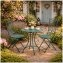 Bistro Sitzgruppe Metall weiß Tisch mit 2 Stühlen Balkon Set Gartenmöbel - 4