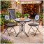 Bistro Sitzgruppe Metall schwarz Tisch mit 2 Stühlen Balkon Set mit Motiv - 4