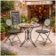 Bistro Sitzgruppe Metall schwarz Tisch mit 2 Stühlen Balkon Set mit Motiv Algier - 4