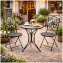 Bistro Sitzgruppe Metall schwarz Tisch mit 2 Stühlen Balkon Set mit Motiv Black and White - 4