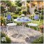 Bistro Sitzgruppe Metall Creme Tisch mit 2 Stühlen Balkon Set mit Motiv Santorin - 4