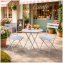 Gartentisch Basil Metall rund klappbar Grau - 4