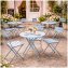 Gartentisch Basil Metall rund klappbar Blau - 4