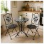 Gartenstuhl 2er-Set Metall Black and White - 4