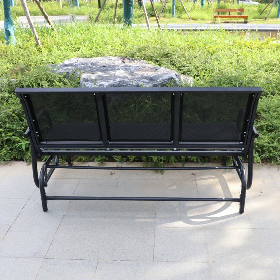 3-Sitzer Garten Schaukelbank, ca. 151 x 70 x 83 cm – Schwarz 