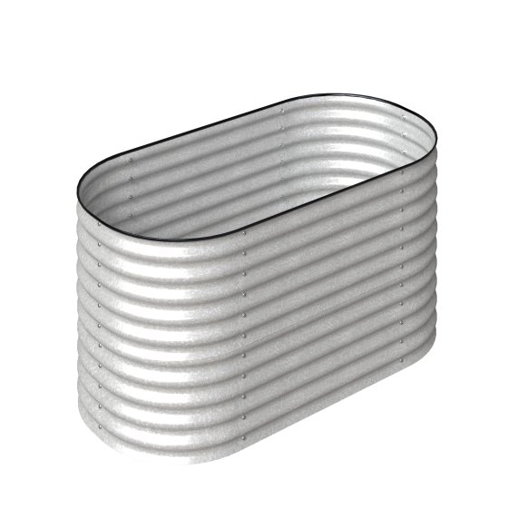 Hochbeet Stahl Oval S 160 x 80 x 80 Silber 