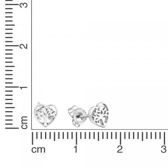 Ohrstecker Set 6 teilig Silber 925 rhodiniert Herz Stern Zirkonia weiß 
