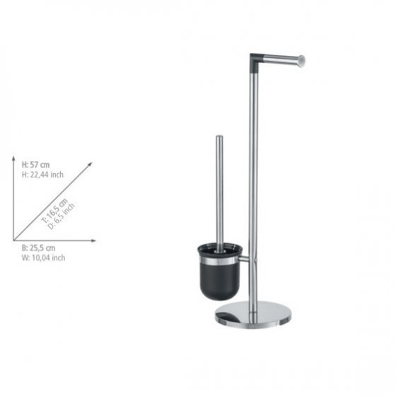 Stand WC-Garnitur Mod. Parus Edelstahl glänzend, 2in1 Kombination aus glänzendem Edelstahl 