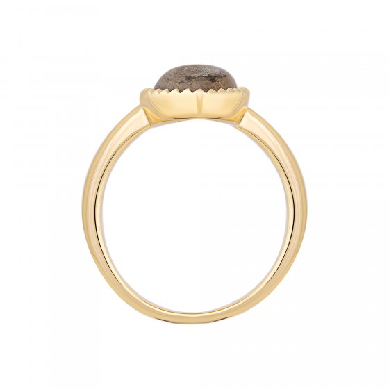 Ring 925 Silber vergoldet Dreieck Labradorit 