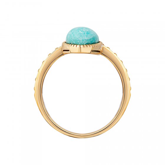 Ring 925 Silber vergoldet Dreiecke Amazonit & weißer Achat 