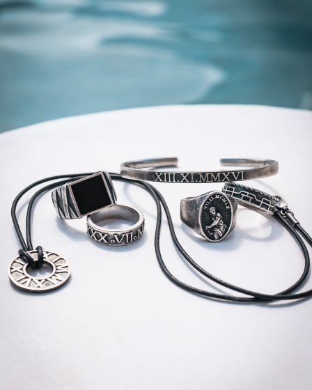 Anhänger mit Kette 925/- Sterling Silber matt-oxidiert Leder 