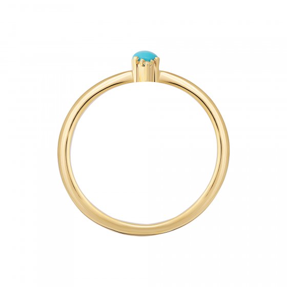 Ring 925 Silber vergoldet Türkis & Weißtopas 