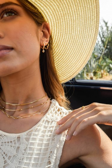 Collier Choker 925/- Sterling Silber Venezianer Kette vergoldet zweireihig 