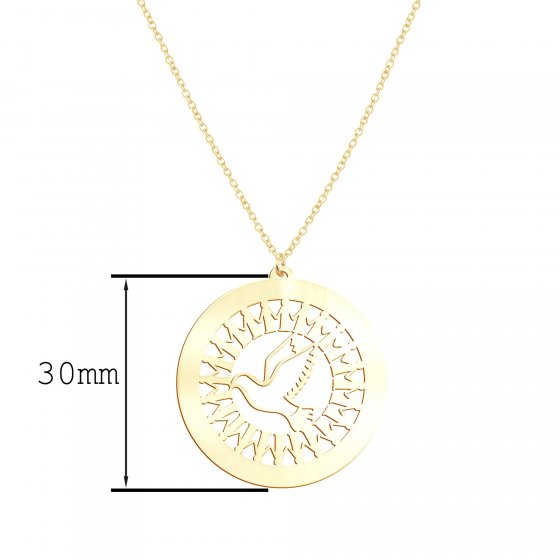 Anhänger mit Kette 925-Sterling Silber vergoldet Glänzend 42/45cm 