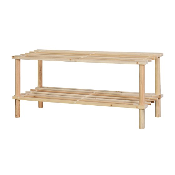 Schuhregal 2 Ebenen Anea Holz Natur 