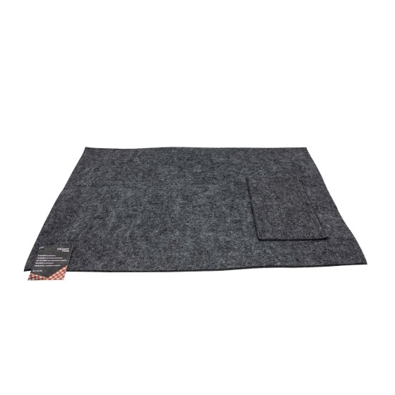 Platzset 4er Set  mit Bestecktasche Dunkelgrau Hellgrau 