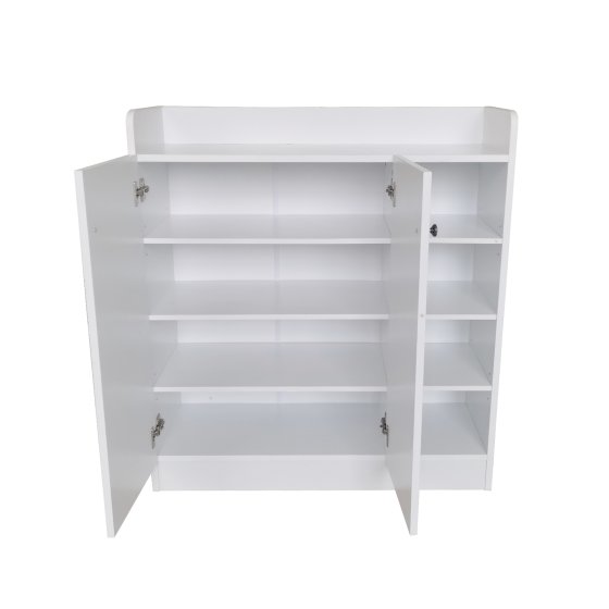 Sideboard mit 8 Regalfächern Weiß 