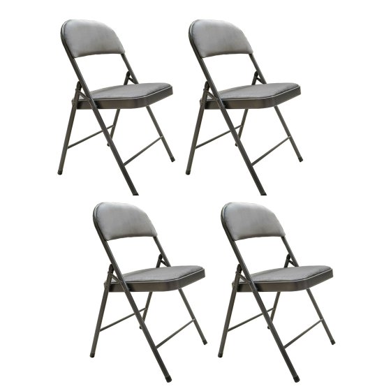 Klappstuhl 4er Set Grau 