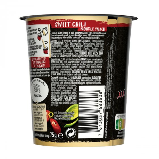 MAGGI MAGIC ASIA Saucy Noodles Sweet Chili Cup im Becher 75g 